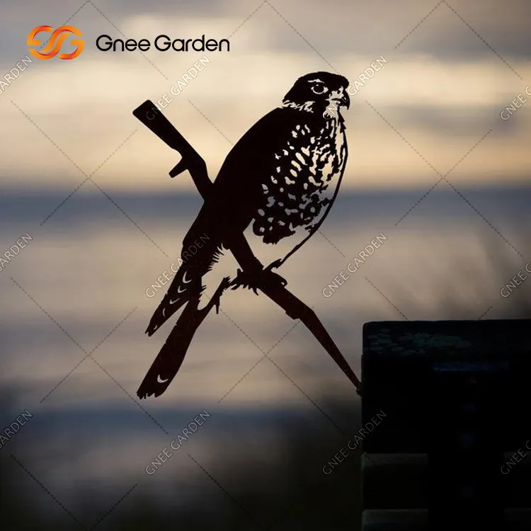 2023 garden decor bird metal art corten steel decor garden