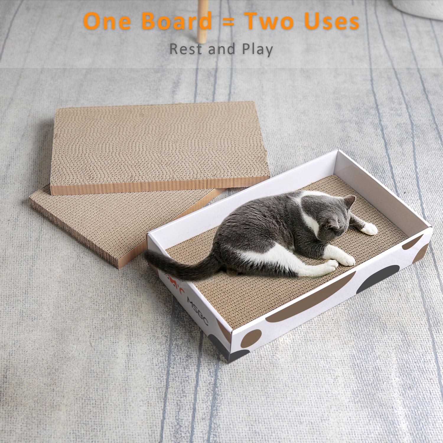 ComSaf Durable Cat Scratcher Bed for Furniture Protection， Cat Training Toy， Set of 1， 3 pcs