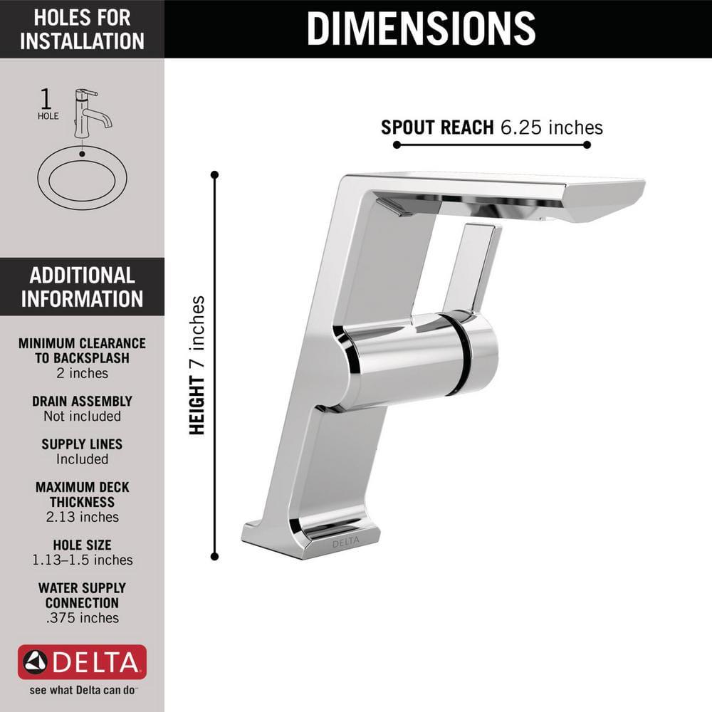 Delta Pivotal Single Handle Single Hole Bathroom Faucet in Lumicoat Chrome