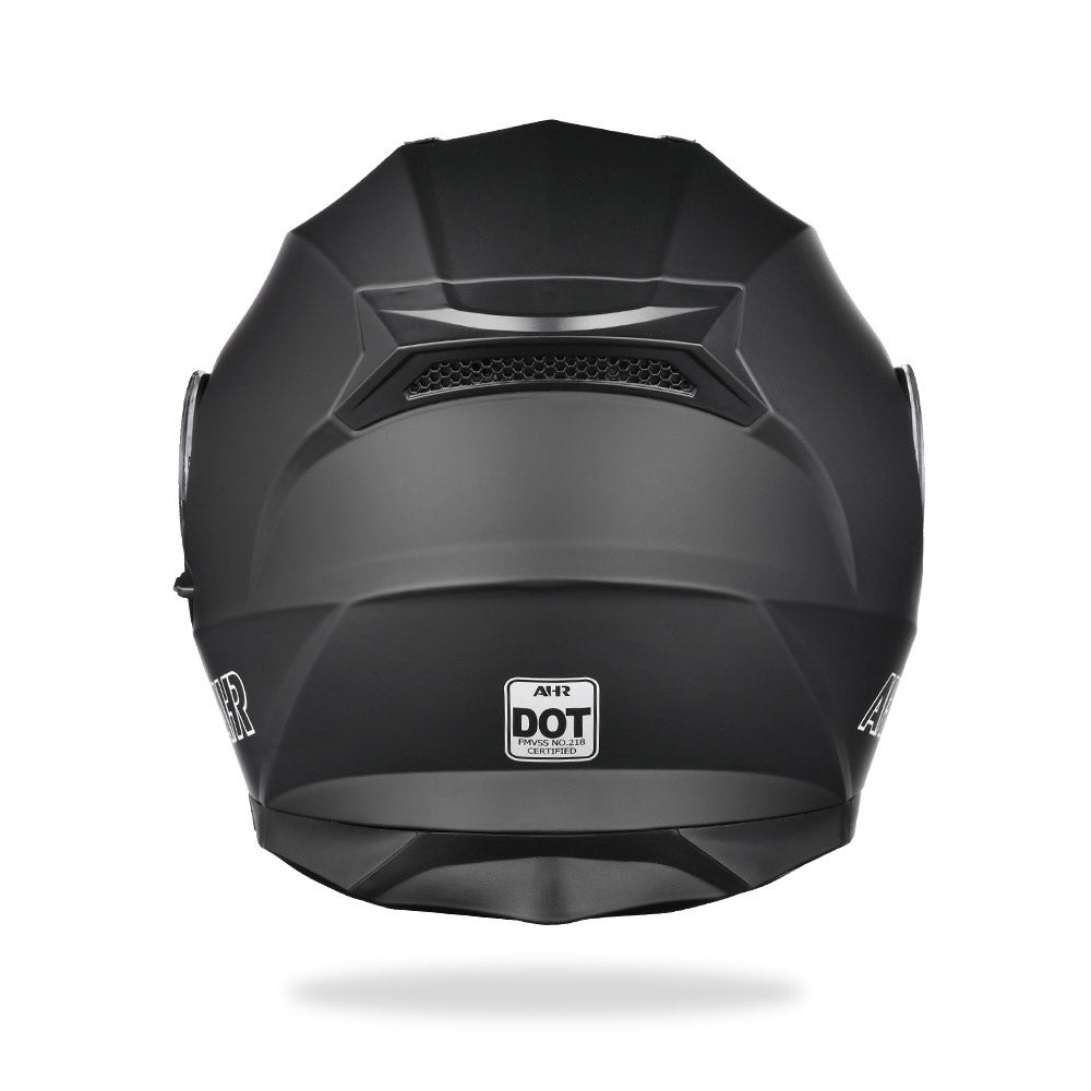 AHR RUN-M3 Modular Helmet Flip Up DOT 2-Visors Matte Black