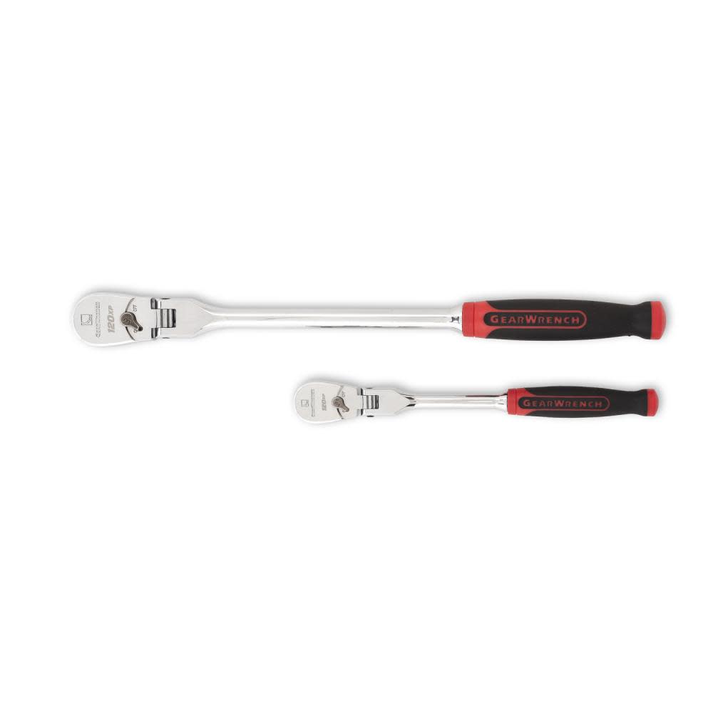 Ratchet Set， 2 Pc 120XP™ Flex Head Cushion Grip Teardrop 1/4 In. and 3/8 In.