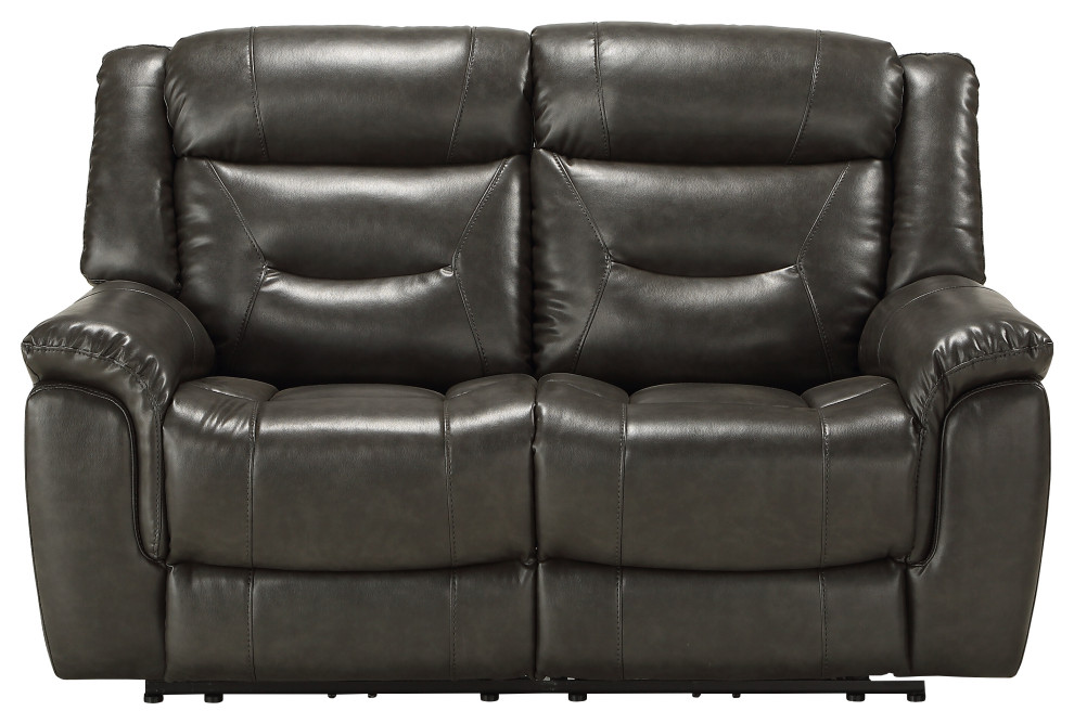 ACME Imogen Loveseat (Power Motion) in Gray Leather Aire   Contemporary   Loveseats   by HedgeApple  Houzz