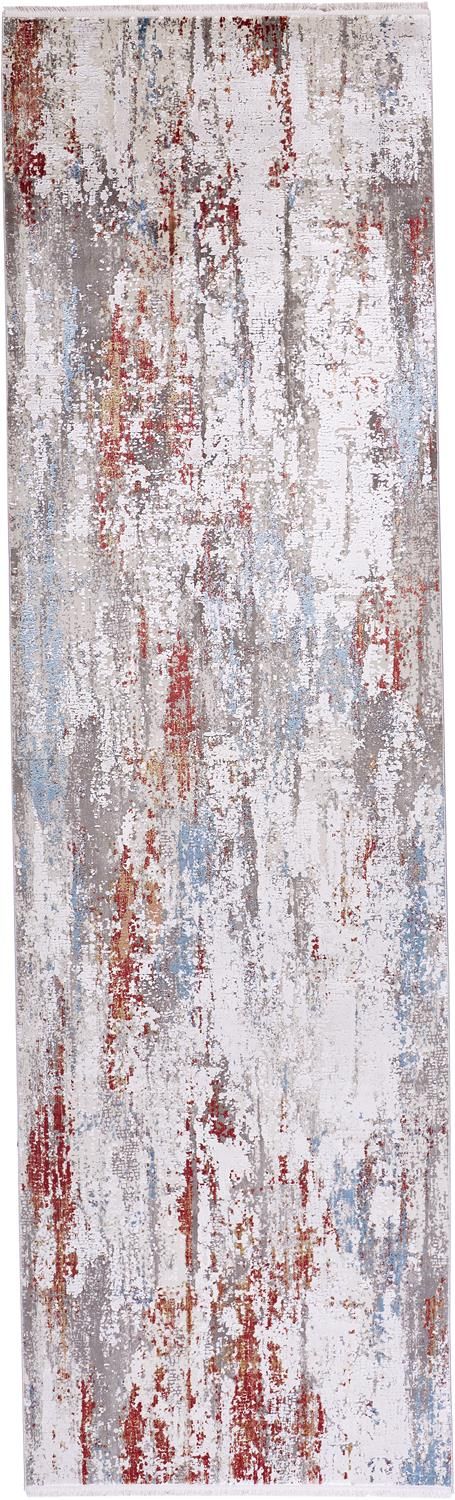 Lindstra Gray and Red Rug by BD Fine