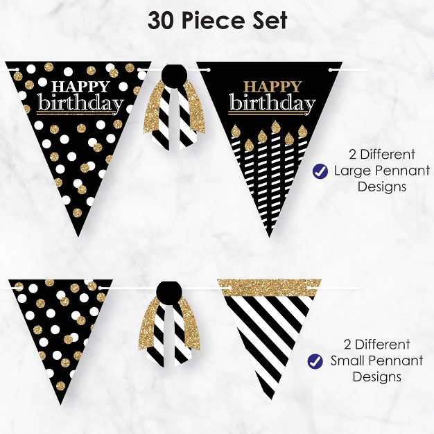 Big Dot Of Happiness Adult Happy Birthday Gold Diy Birthday Party Pennant Garland Decoration Triangle Banner 30 Pieces