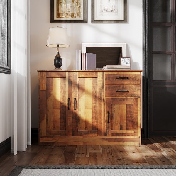 Wood Buffet Sideboard with 2 Doors and1 Storage and 2 Drawers