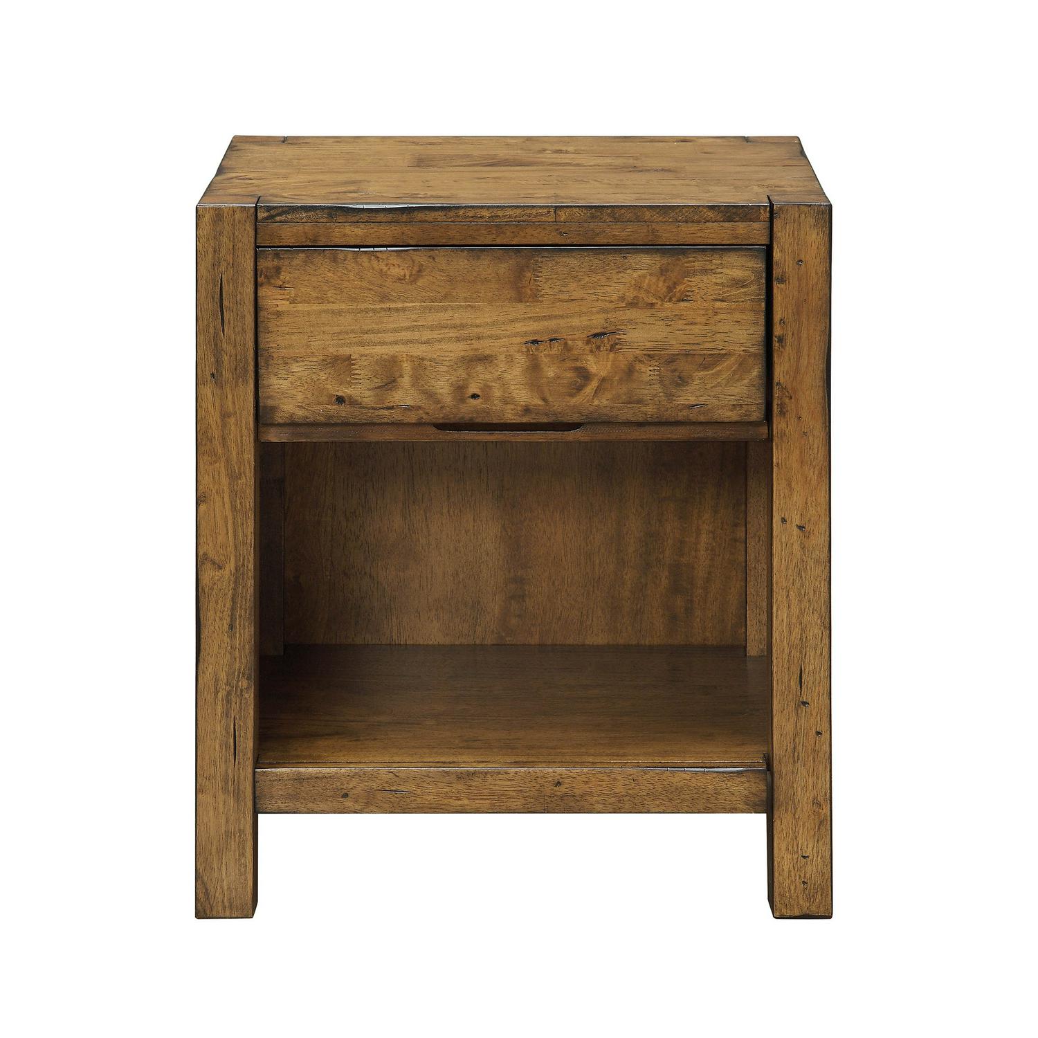 Better Homes and Gardens Bryant Nightstand， Rustic Maple Brown Finish