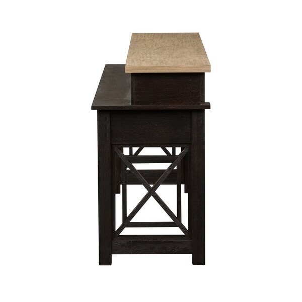 Heatherbrook Charcoal and Ash Console Bar Table