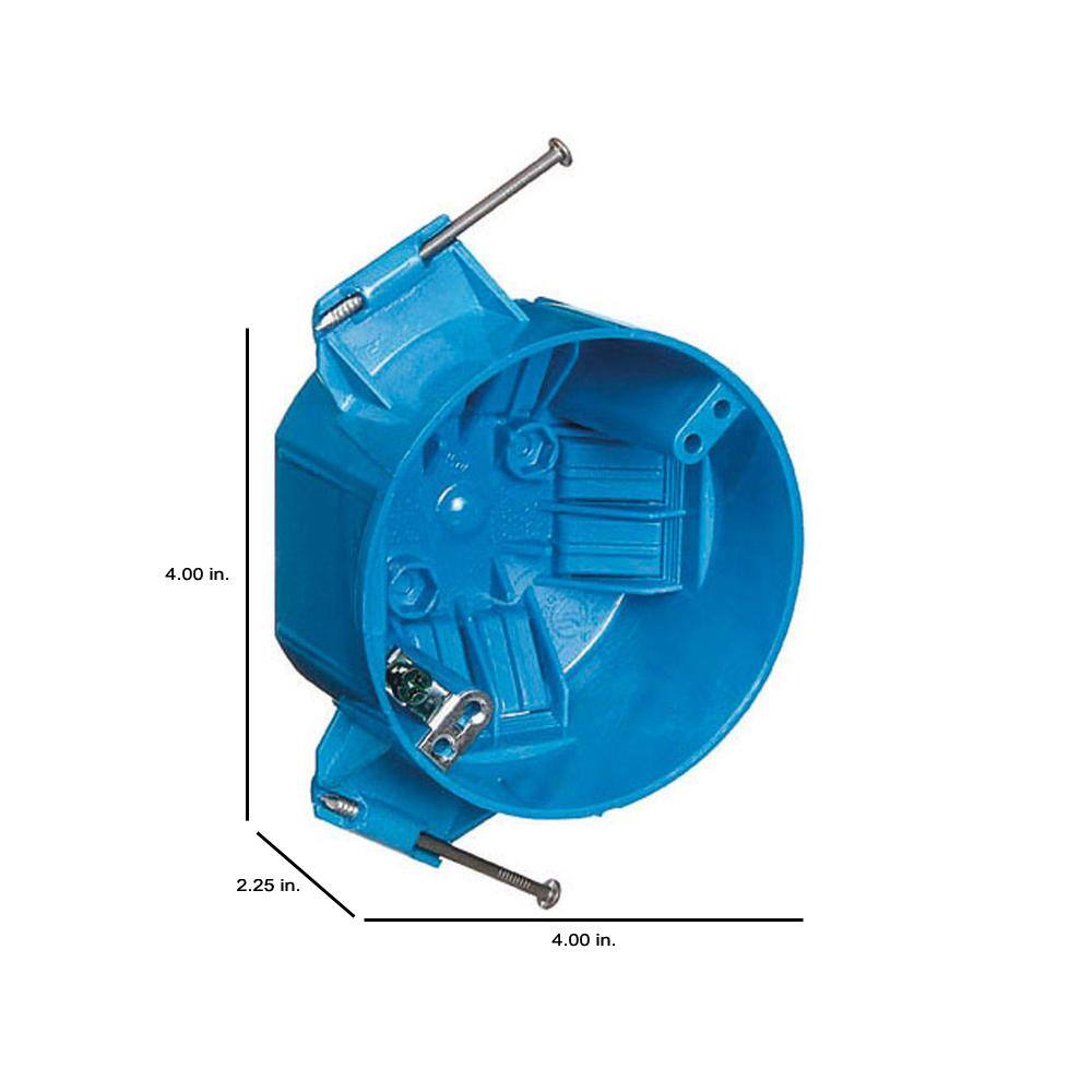 Carlon Polycarbonate Blue 20 cu. in. Round New Work Ceiling Electrical Box (Case of 75) B520P-UPC