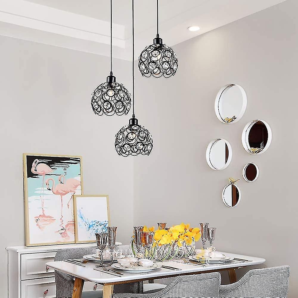 Crystal Pendant Light Metal Hanging Light Fixture Modern Crystal Chandelier Lampshade Hallway Ceilin