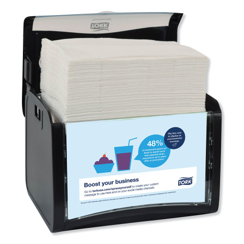 Tork Xpressnap Tabletop Napkin Dispenser， 7.9W x 5.9D x 6.1H， Black (6232000)