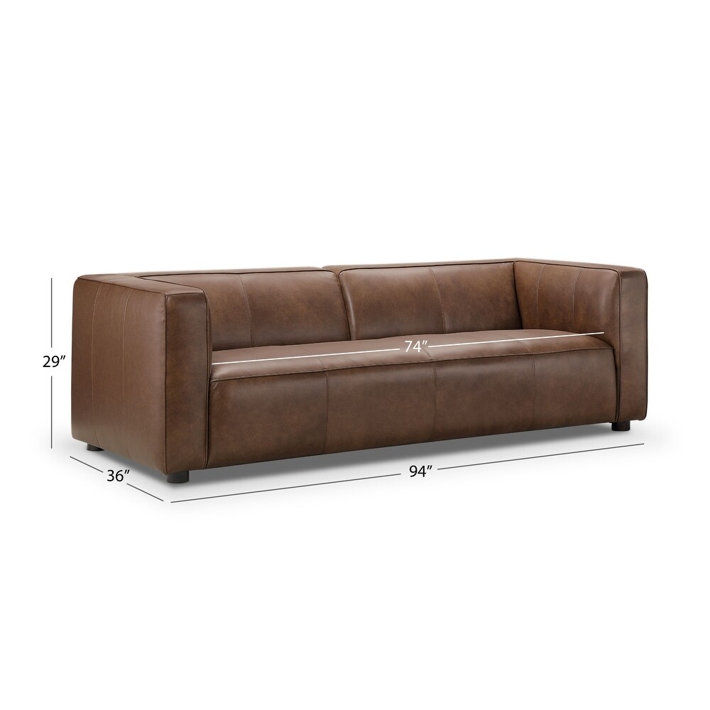 Abbyson Otto Modern Top Grain Leather Sofa