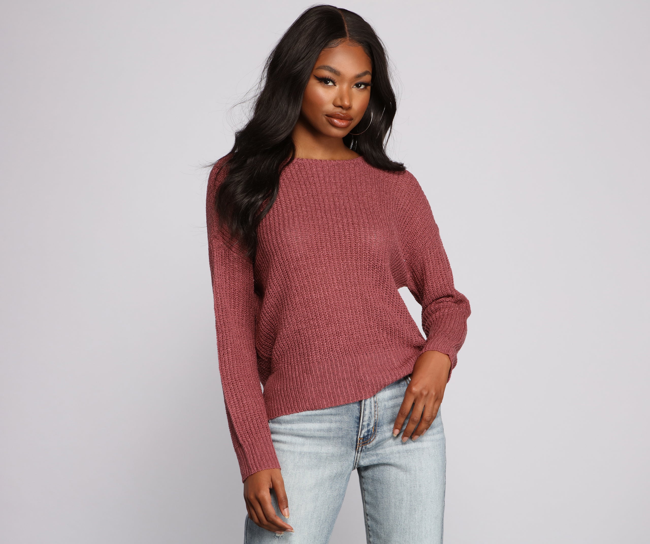 Loving Knit Basic Open Back Sweater