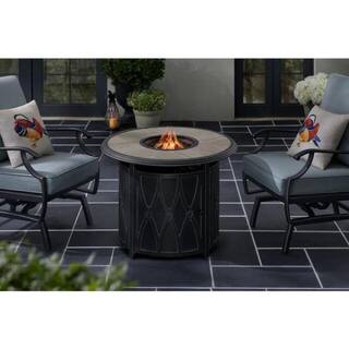 Home Decorators Collection Kendrick 35.04 in. x 25.20 in. Steel Round Propane Gas Firepit FHTS80284