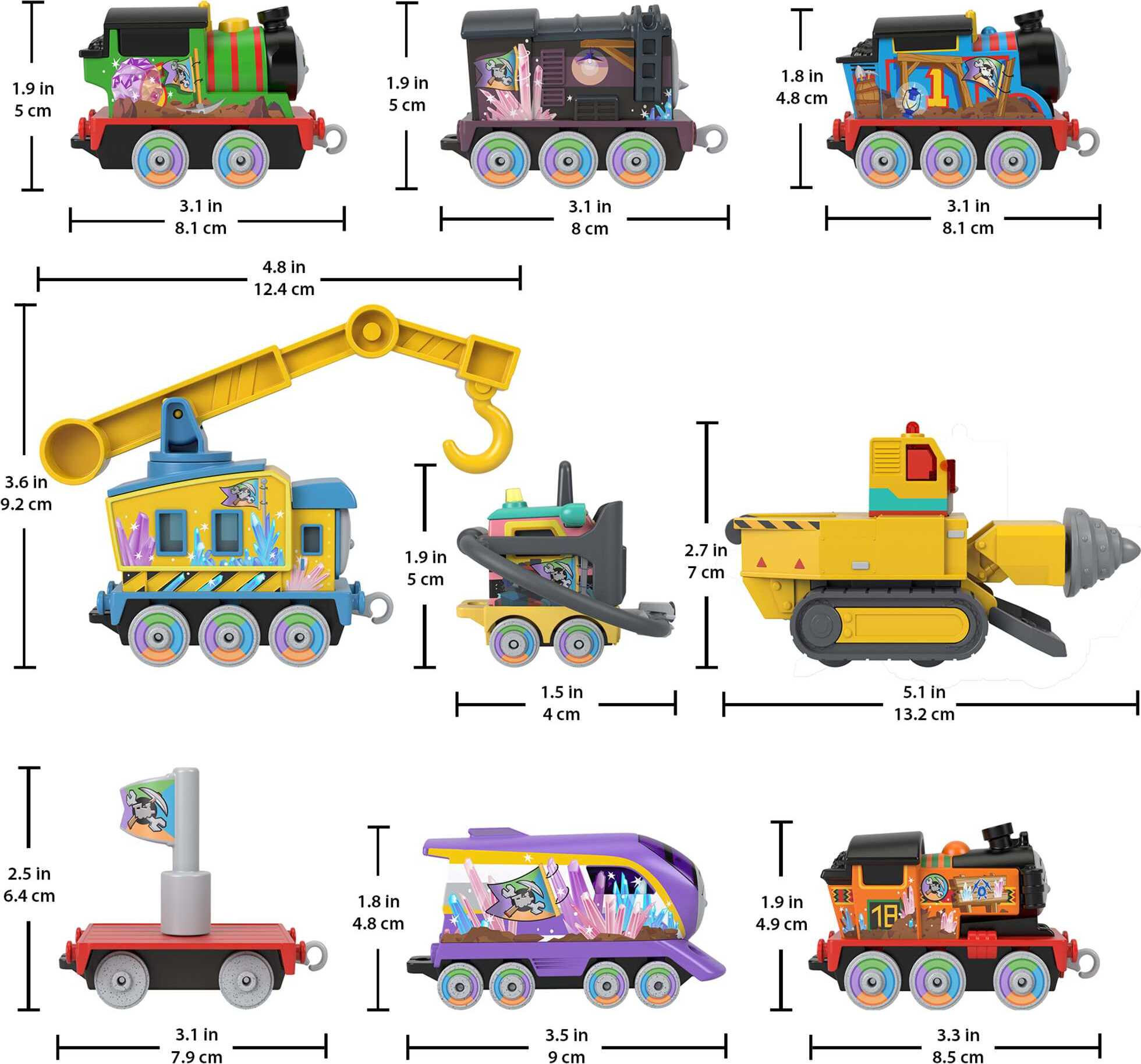 Thomas and Friends Lookout Mountain Diecast Toy Trains and Play Pieces， Preschool Toys， 10-Piece Set