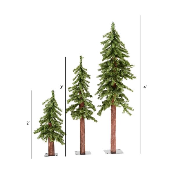 2' 3' 4' Natural Alpine Artificial Christmas Tree Set，Unlit