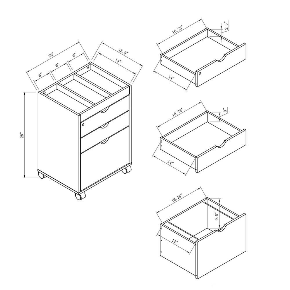 Furniture of America Sabant Espresso Mobile Decorative Vertical File Cabinet With Locking Drawers IDI-212853