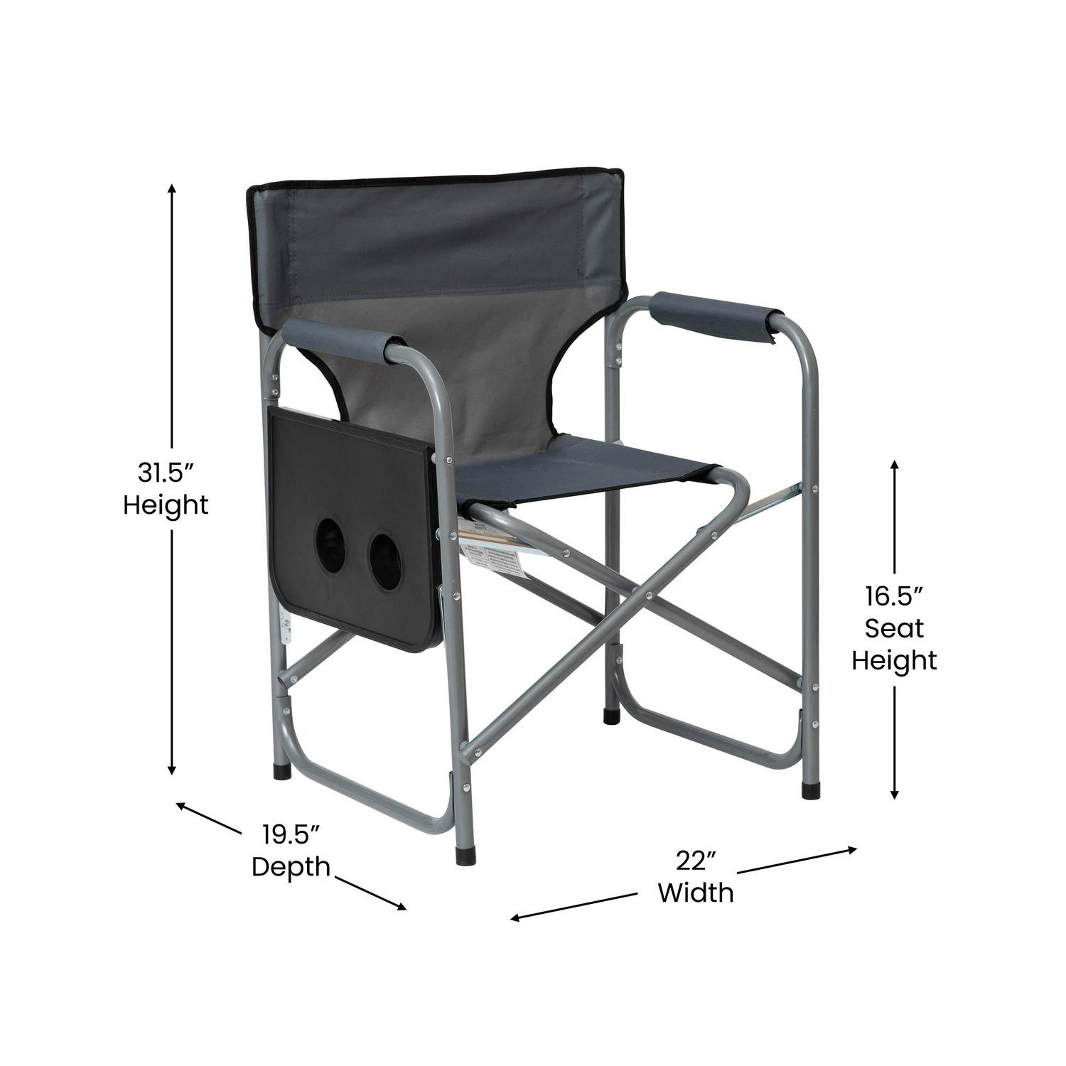 Flash Furniture Steel Camping Chair， Gray