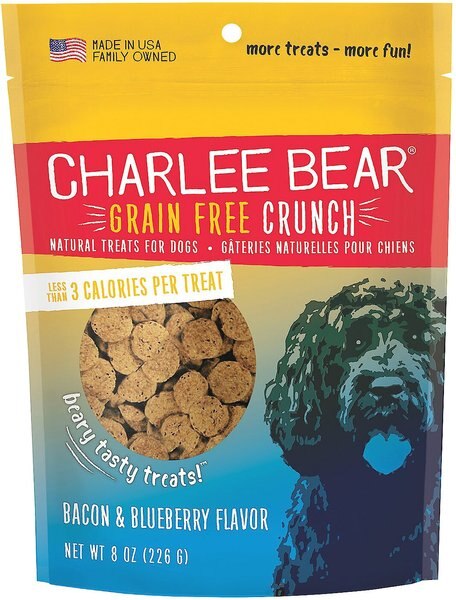 Charlee Bear Natural Bear Crunch Grain-Free Bacon and Blueberry Dog Treats