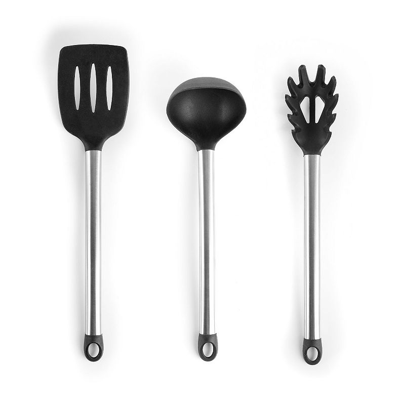 MegaChef Pro Gray Silicone and Stainless Steel Cooking Utensils， Set of 14