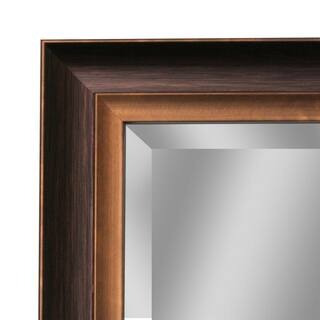 Deco Mirror 30 in. W x 40 in. H Framed Rectangular Beveled Edge Bathroom Vanity Mirror in Brush nickel with chrome inner lip 8773