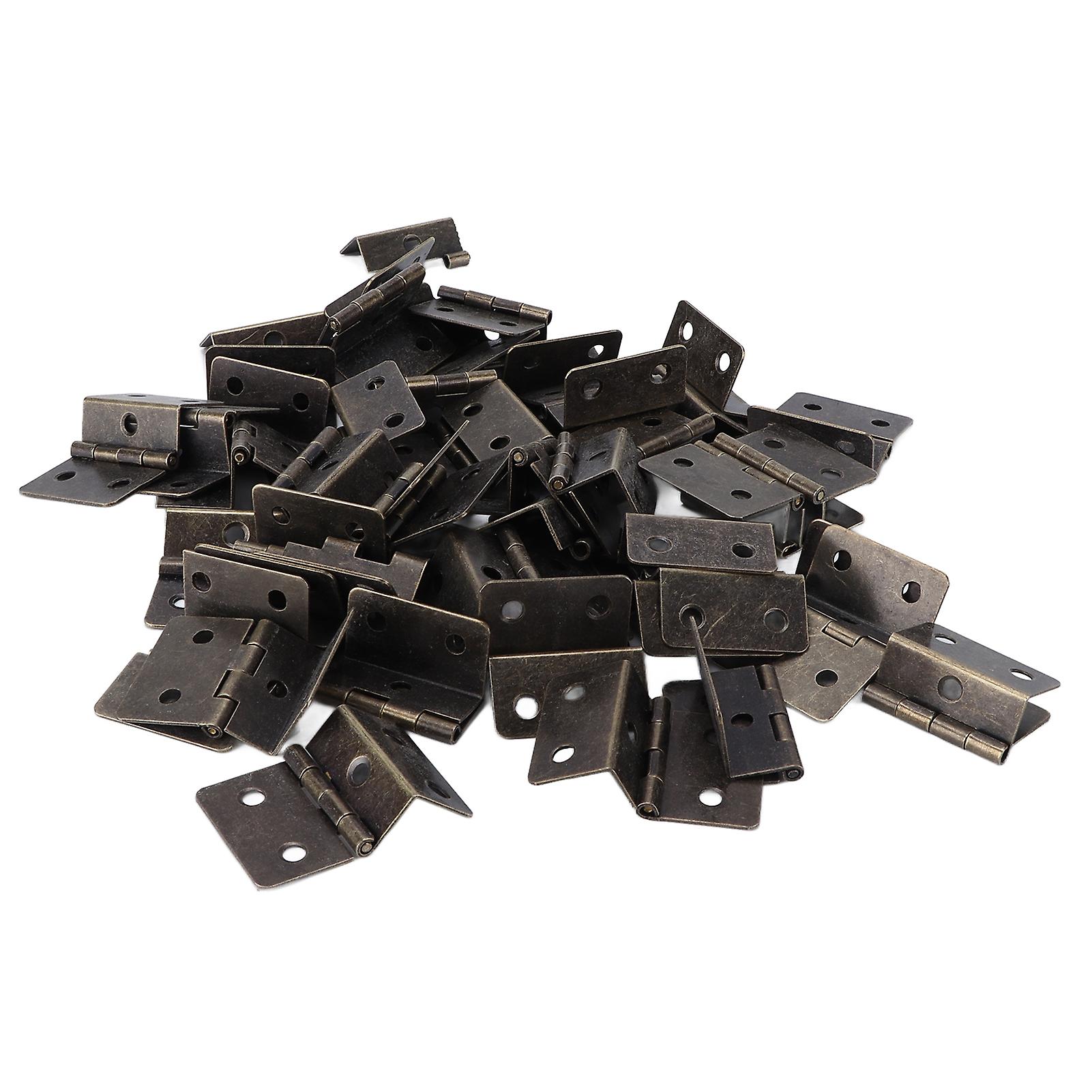 50pcs Hinges Appearance Electroplating Durable Iron Material Wooden Boxes Repairing Accessories With Screwsgreen Bronze