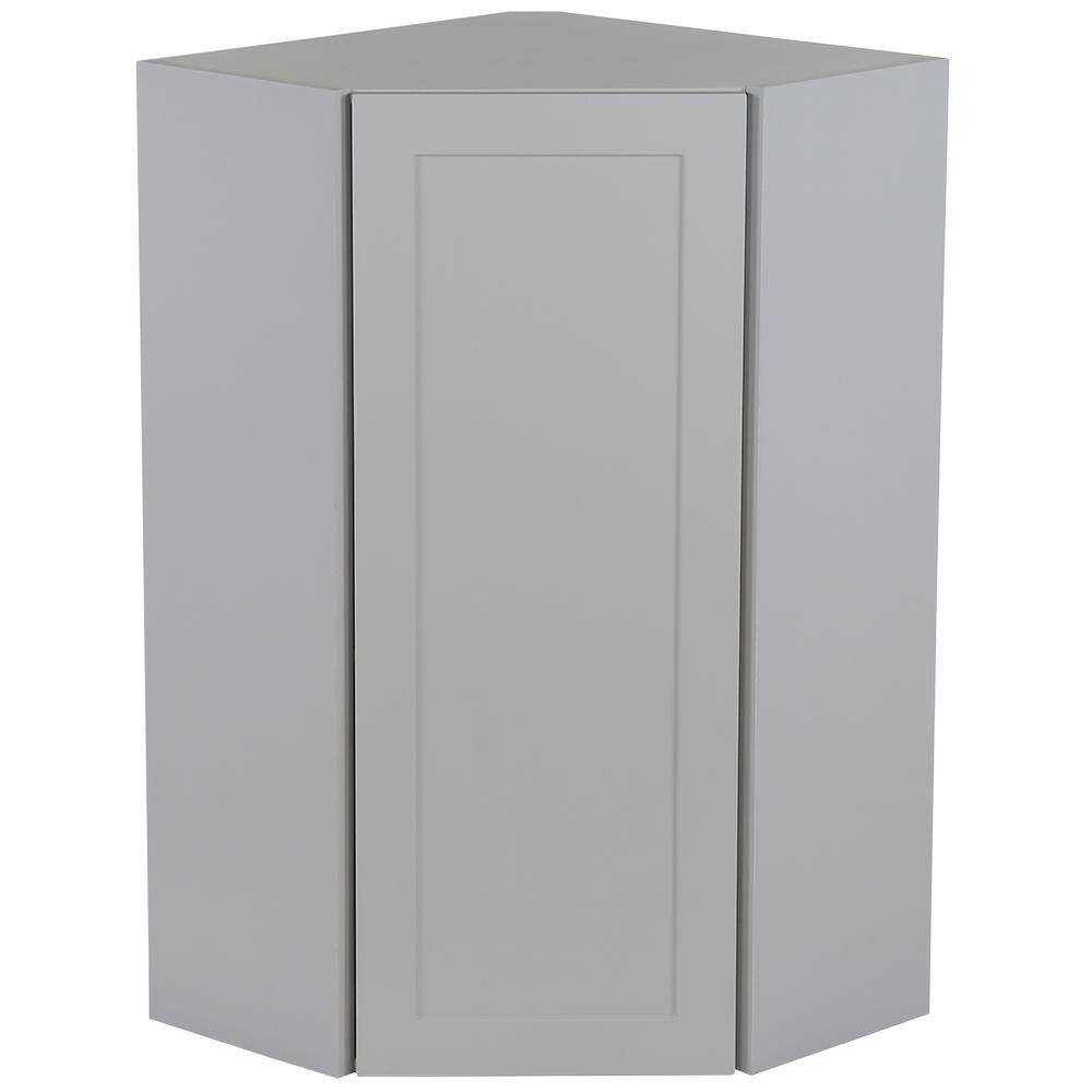 Hampton Bay Cambridge Gray Shaker Assembled Corner Cabinet (24 in. W x 24 in. D x 42 in. H) CA2442C-KG