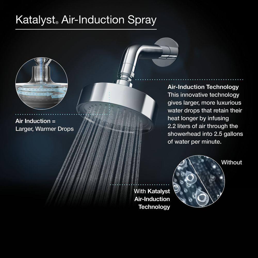 KOHLER Bancroft 1-Spray 5.5 in. Single Wall Mount Fixed Rain Shower Head in Vibrant Brushed Nickel K-10590-AK-BN