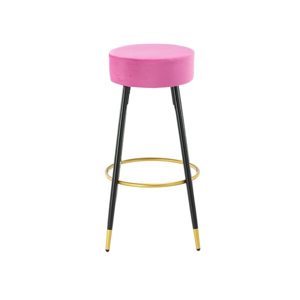 Modern Set of 2 Counter Height Bar Stools with Golden Footrest