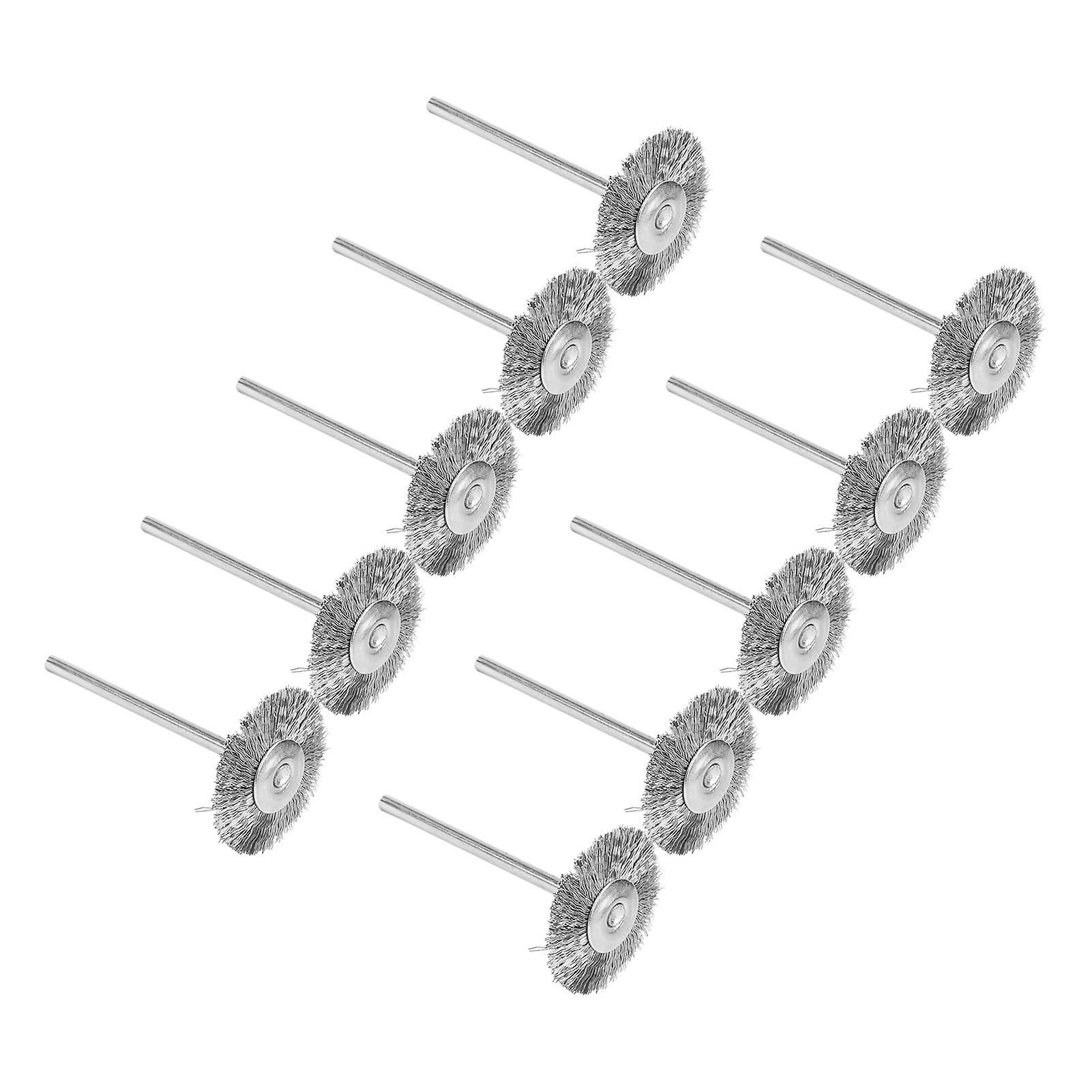 10pcs Wire Wheel Brush Set Electric Cup Stainless Steel Drill Accessory For Polishing Cleaning(tshape )