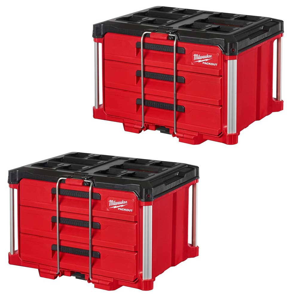 Milwaukee PACKOUT Drawers Tool Box 3 Drawer Bundle