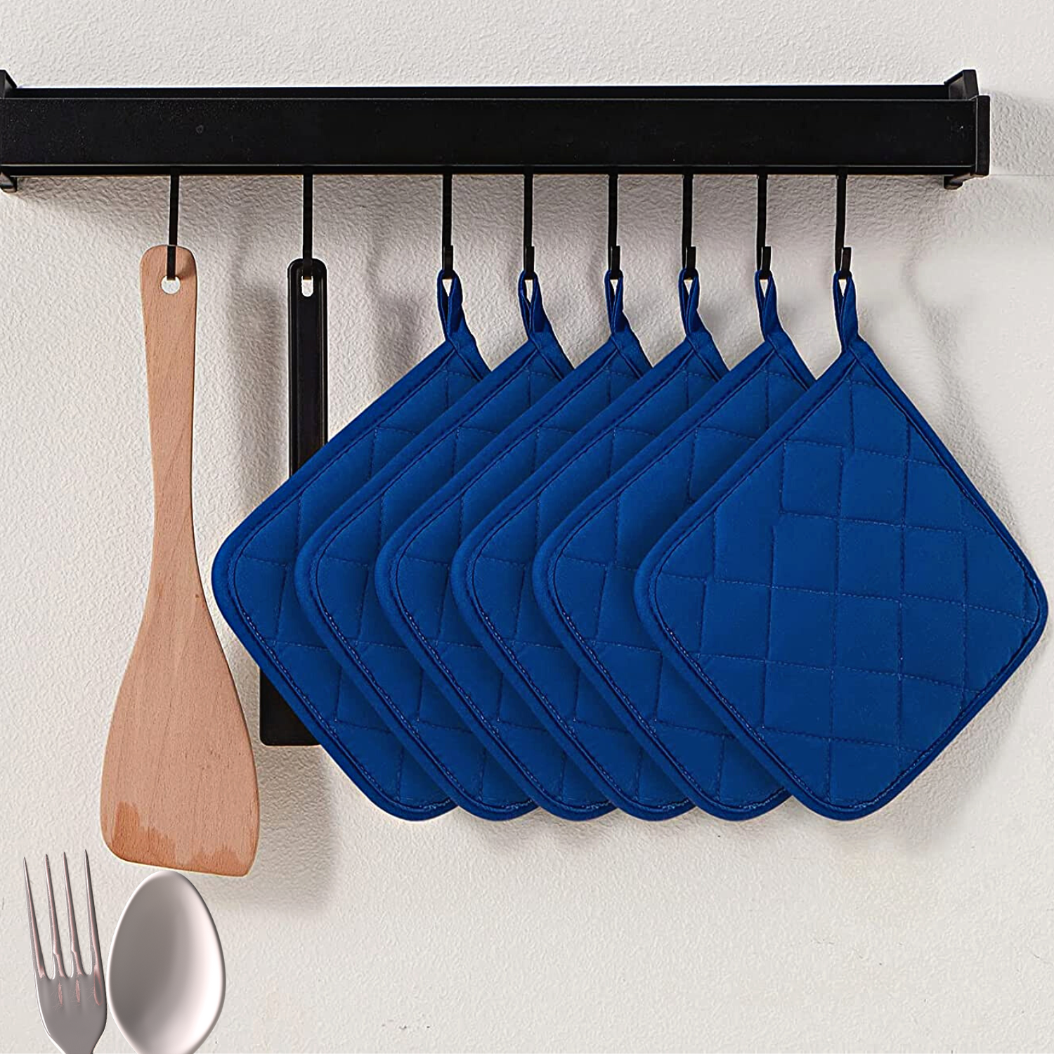 Pot Holders for Kitchen - Pack of four (4) units - Navy Blue - Perfect for Trivets for hot dishes