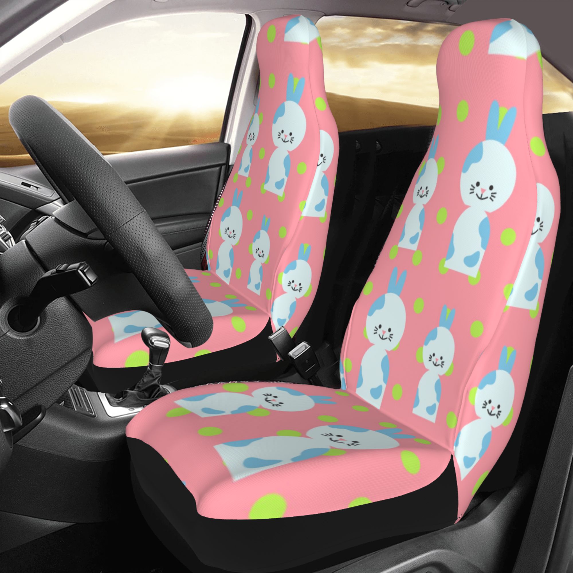 ZICANCN Car Seat Cover Bunny Rabbit Easter Car Front Seat Covers Protectors ， Automotive Seat Covers for Cars Trucks Suv