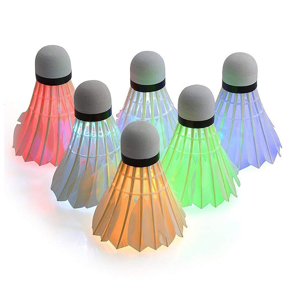 OUNONA 4pcs Novelty Sports Dark Night LED Glowing Light-up Badminton Birdies Shuttlecocks