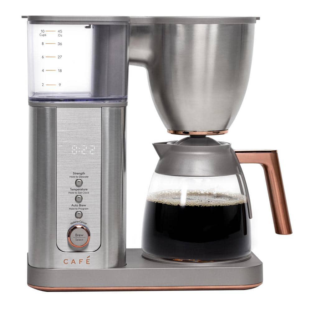 Cafe 10 Cup Stainless Steel Specialty Drip Coffee Maker with Glass Carafe and warming plate WiFi connected