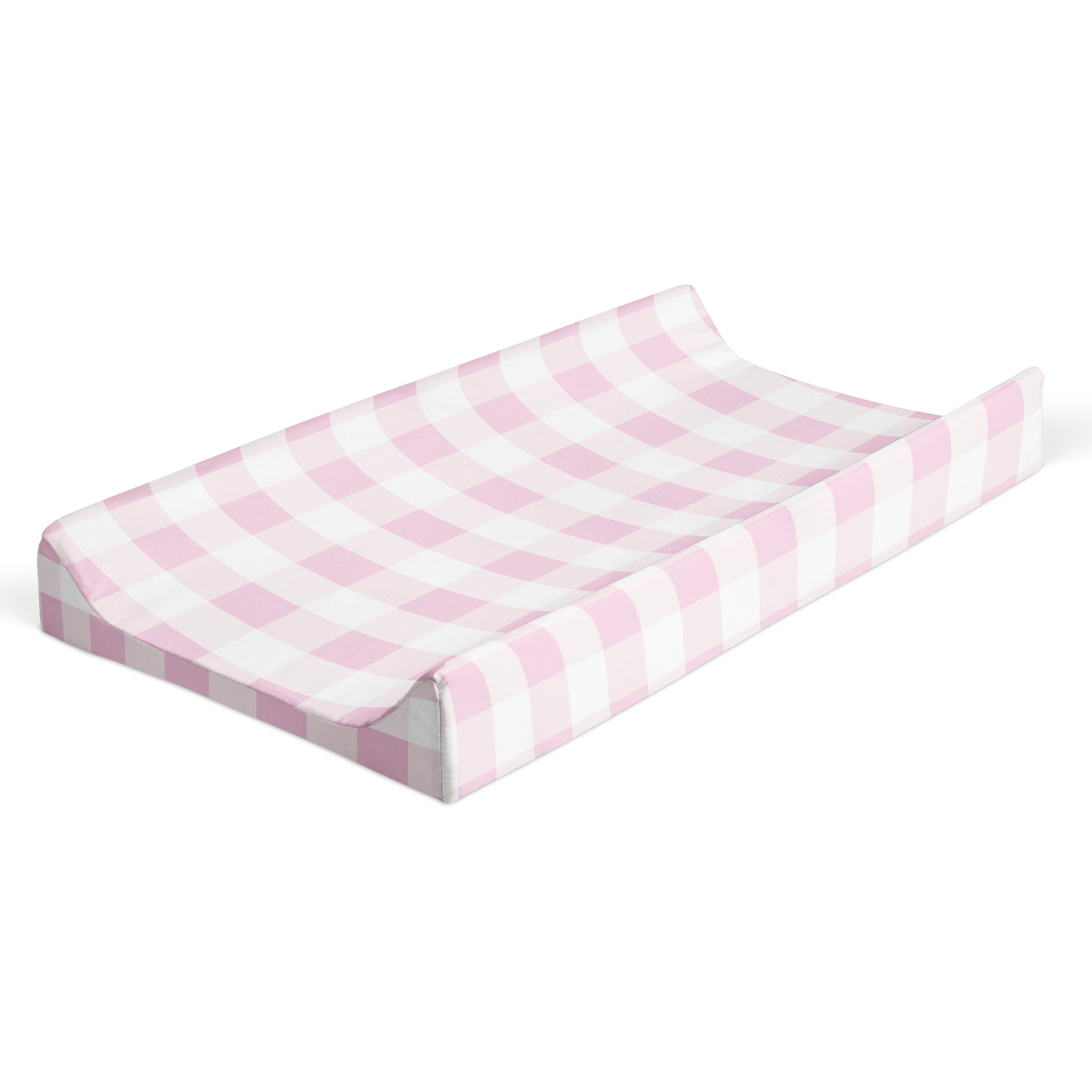 Changing Pad Cover Girl， Baby Changing Table Covers for Girls， Farmhouse Nursery Decor Pink Gingham Plaid Squares