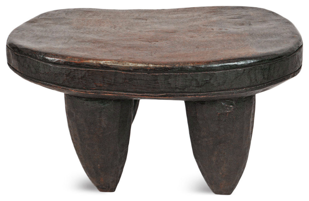 Consigned Vintage Oval Guinea Wood Stool 1   Rustic   Accent And Garden Stools   by Design Mix Furniture  Houzz