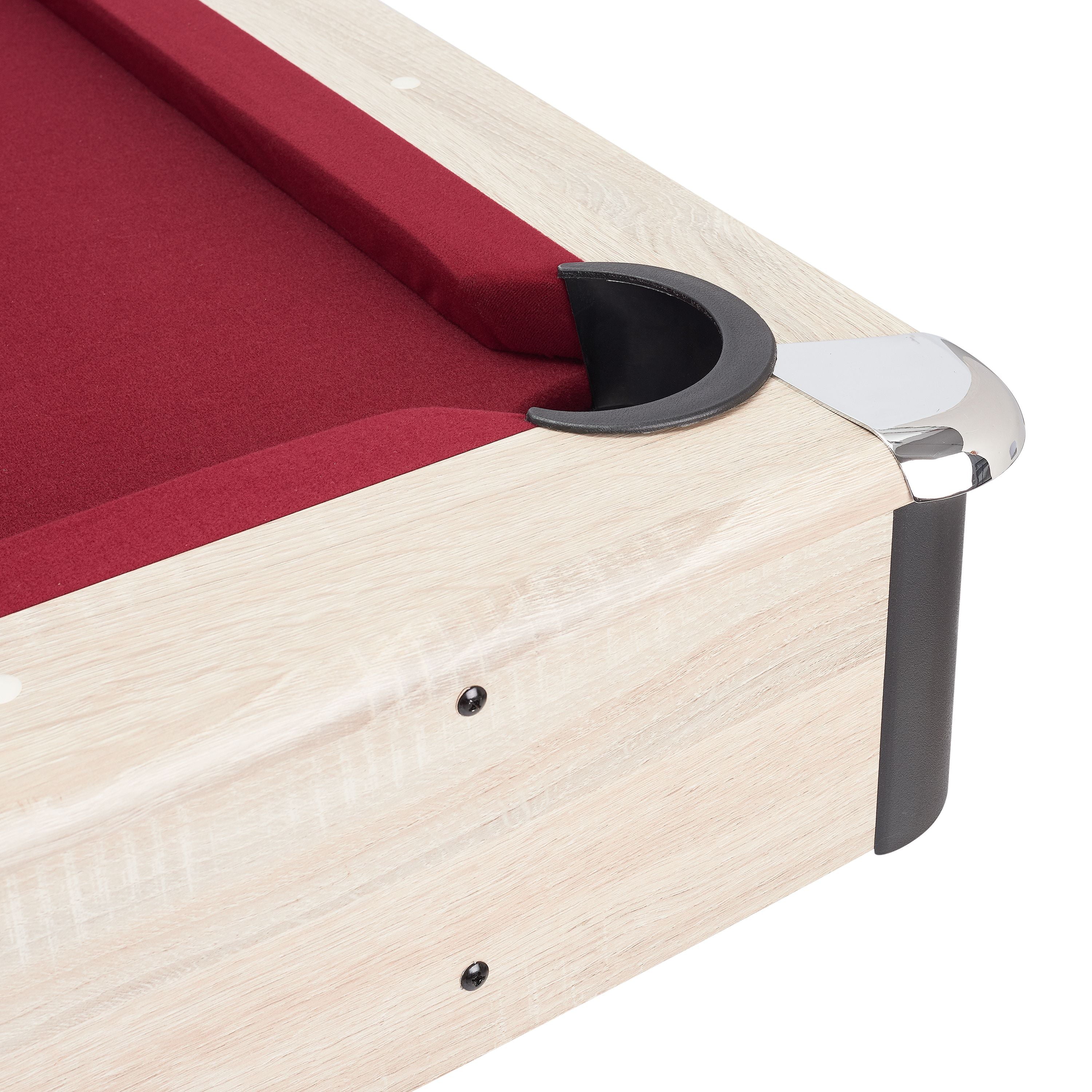 Airzone 84" Pool Table with Accessories, Red Felt