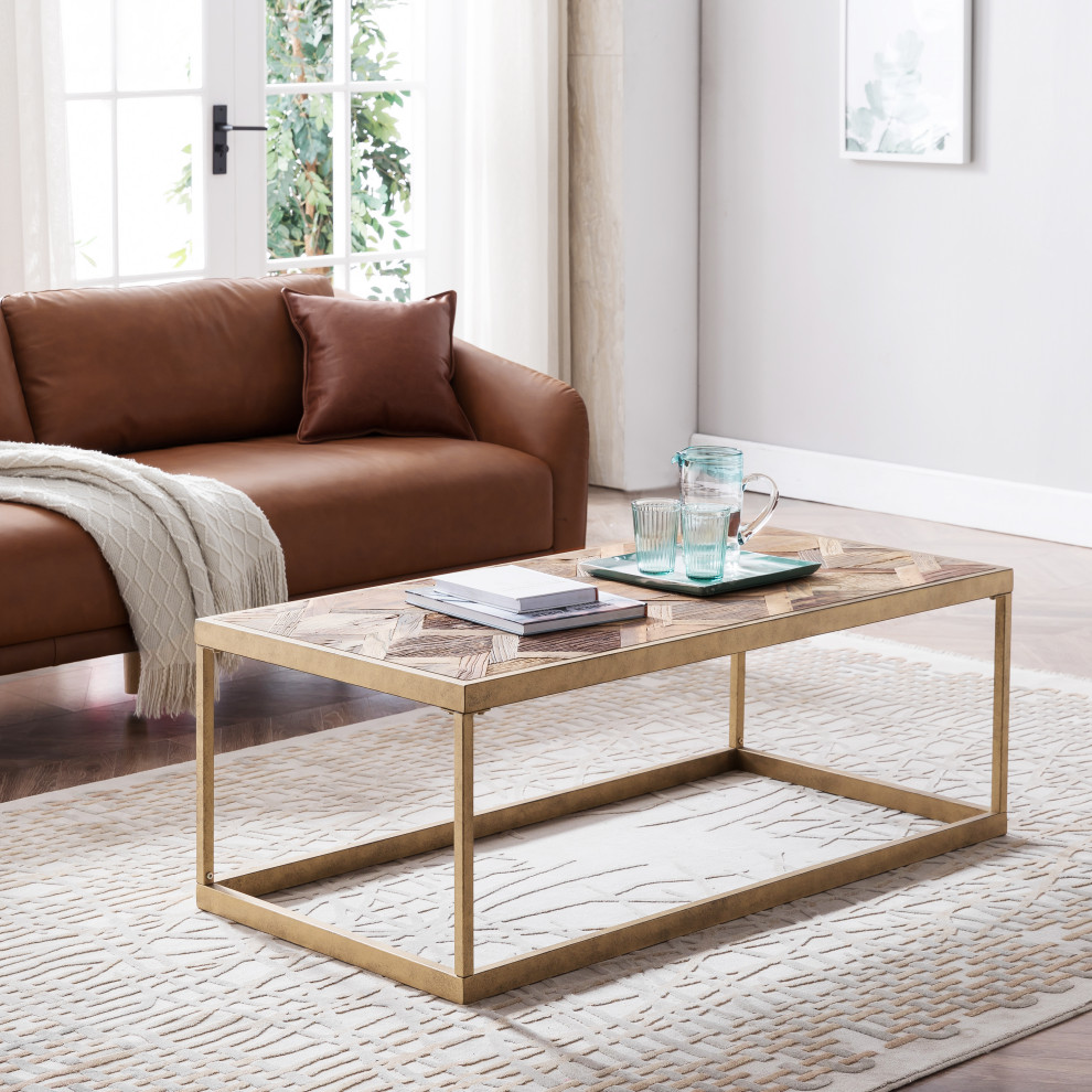 Tyberton Patterned Cocktail Table   Contemporary   Coffee Tables   by SEI  Houzz