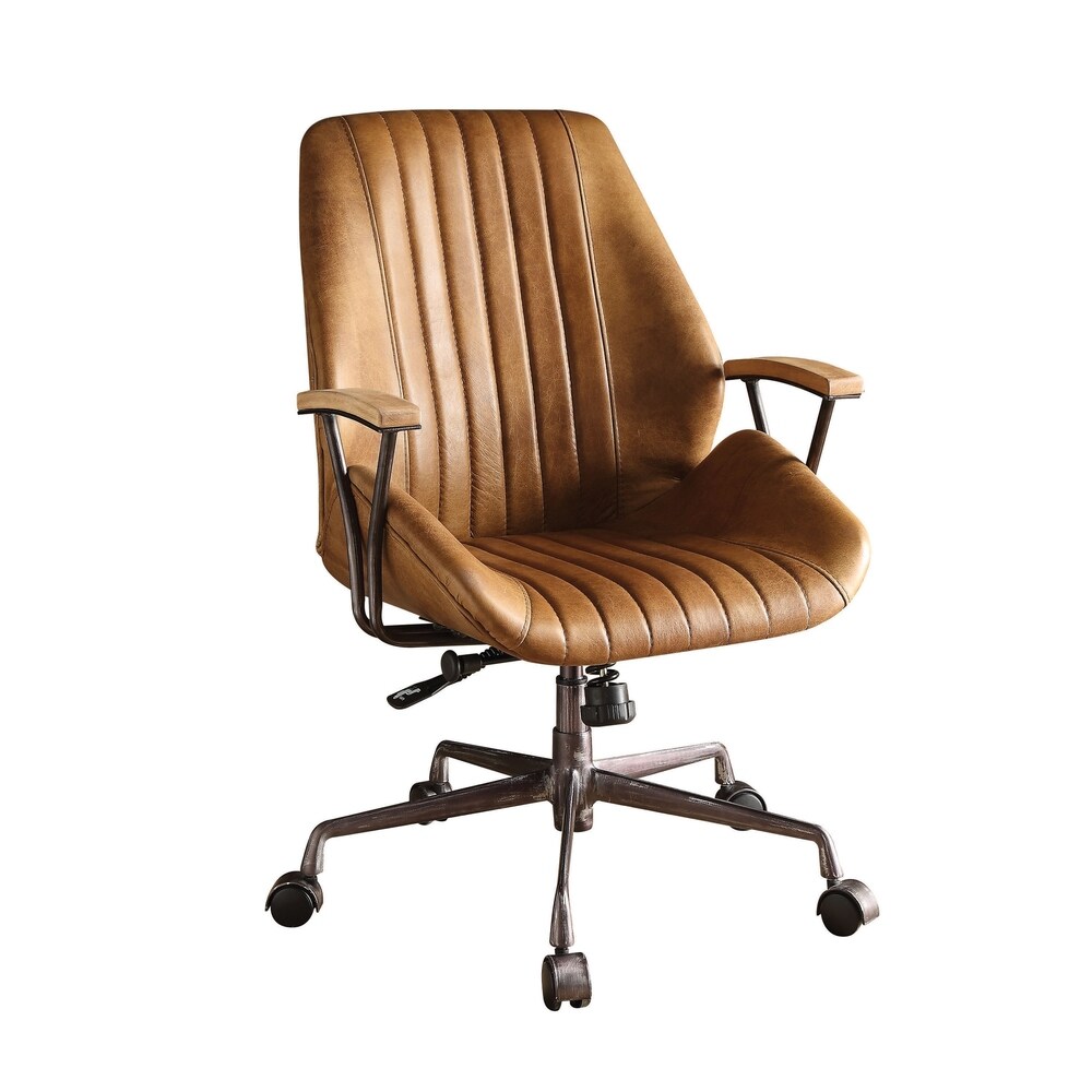 ACME Hamilton Executive Office Chair  Coffee Top Grain Leather