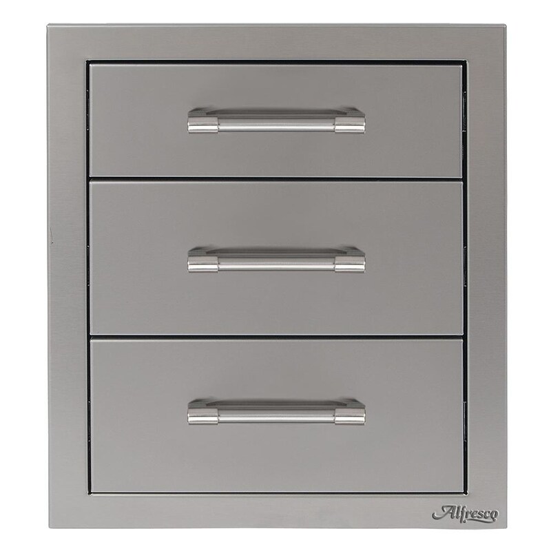 Alfresco 17-Inch Stainless Steel Soft-Close Triple Drawer