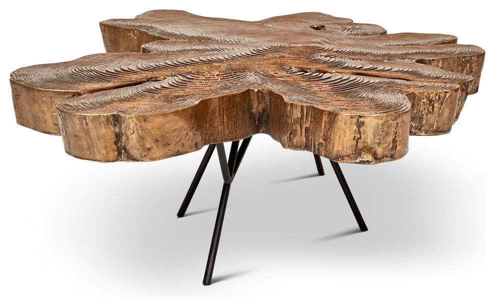 IE Series Easton Slab Coffee Table  Brass   Midcentury   Coffee Tables   by Urbia  Houzz