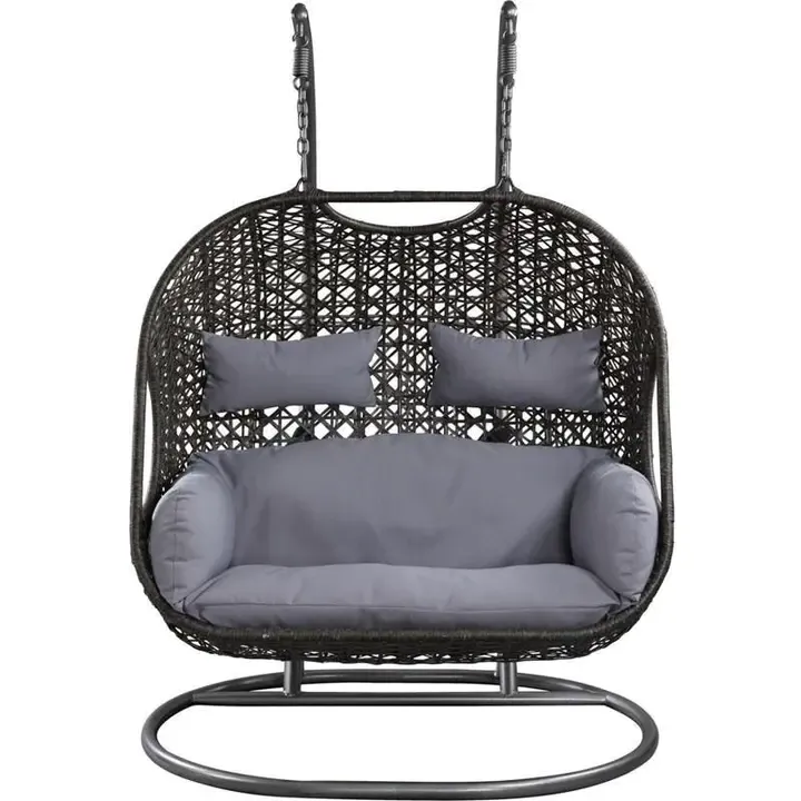 Patio Wicker Swing Chair With Stand Rain Cover Included