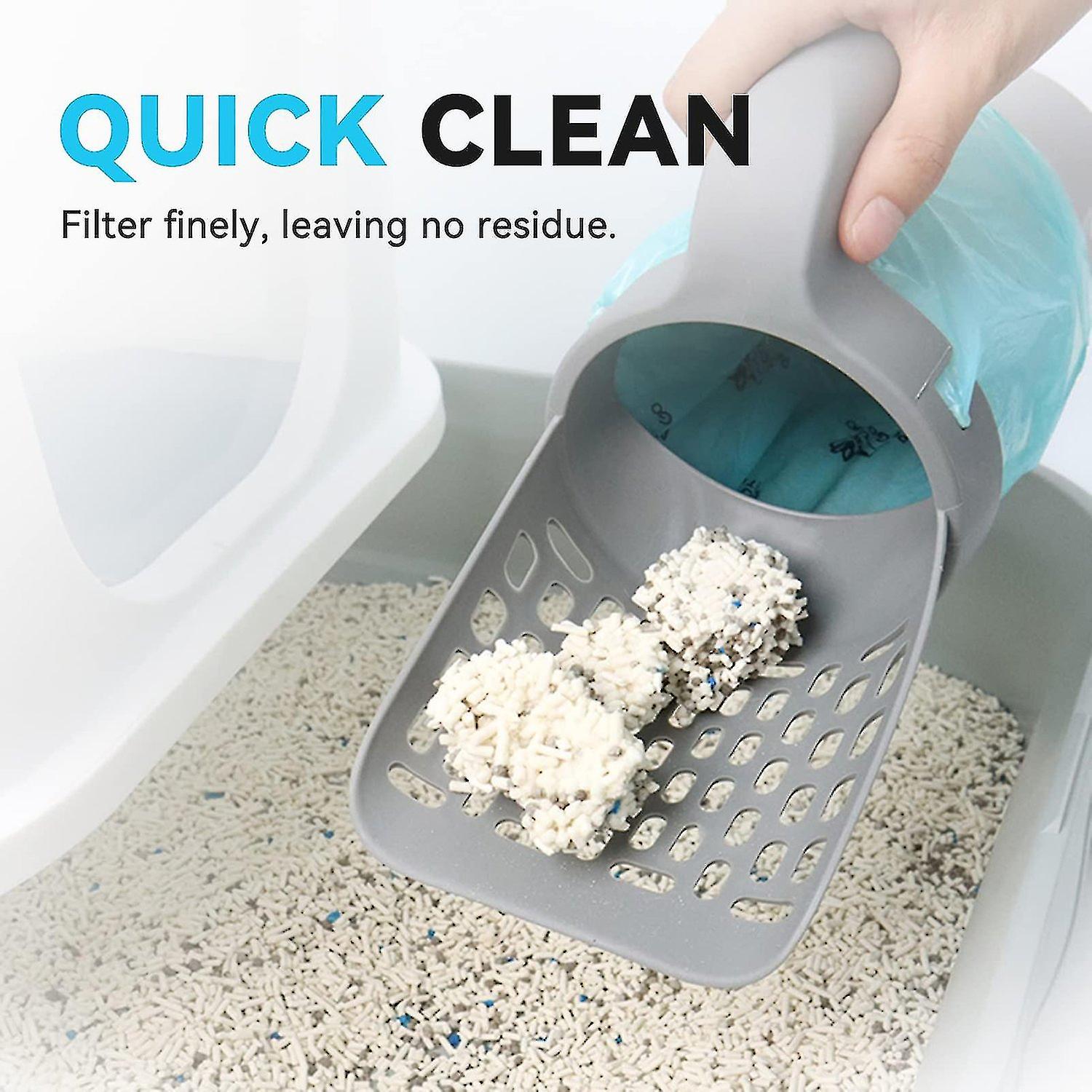 Cat Litter Scoop - Large Capacity Integrated Detachable Deep Cat Litter Shovel With Bag， Portable Li