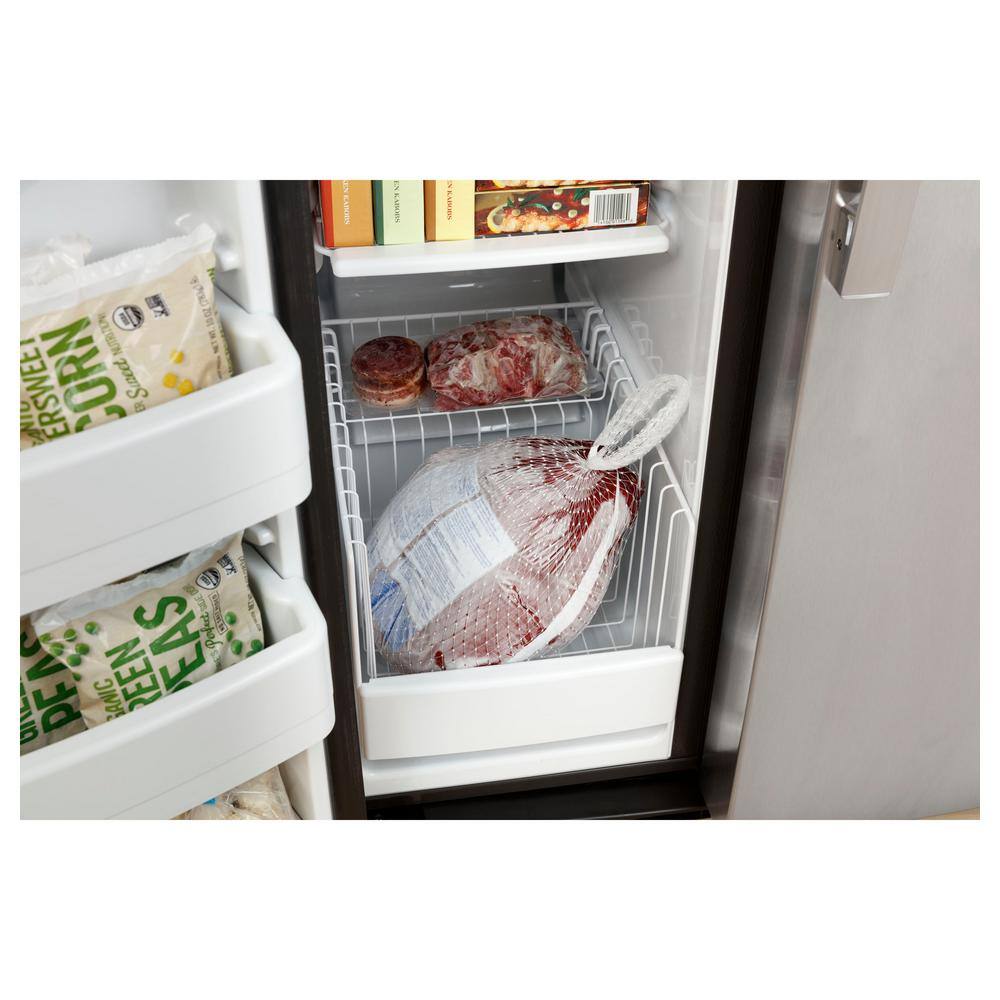 GE 25.3 cu. ft. Side by Side Refrigerator in Black Standard Depth ENERGY STAR GSE25GGPBB