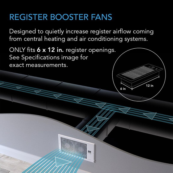 AC Infinity AIRTAP T6  Quiet Register Booster Fan ...