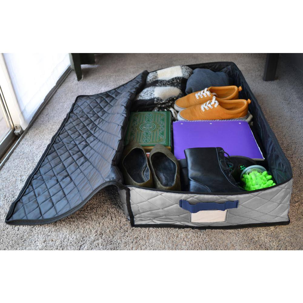 Simple Living Solutions 16-Gal. Quilted Under the Bed Storage in Grey - Large 816334-LQ-G