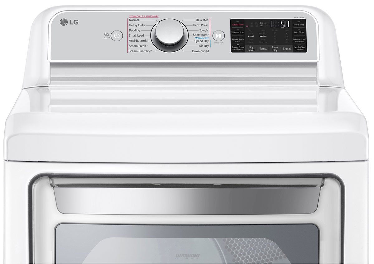 LG 7.3 Cu. Ft. White Gas Dryer With TurboSteam