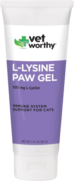 Vet Worthy L-Lysine Paw Gel Salmon Flavored Gel Immune Supplement for Cats， 3-oz tube