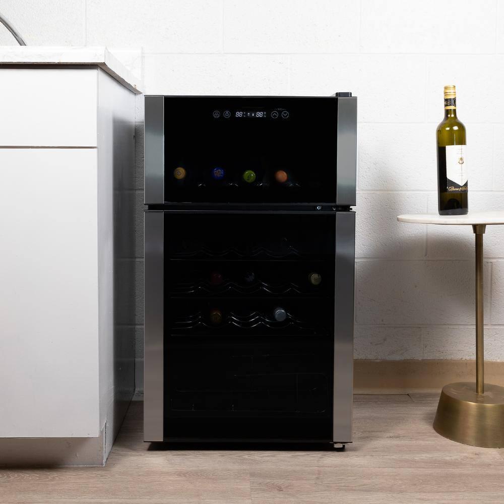 Koolatron 29 Bottle Dual Zone Wine Cooler Freestanding Wine Fridge