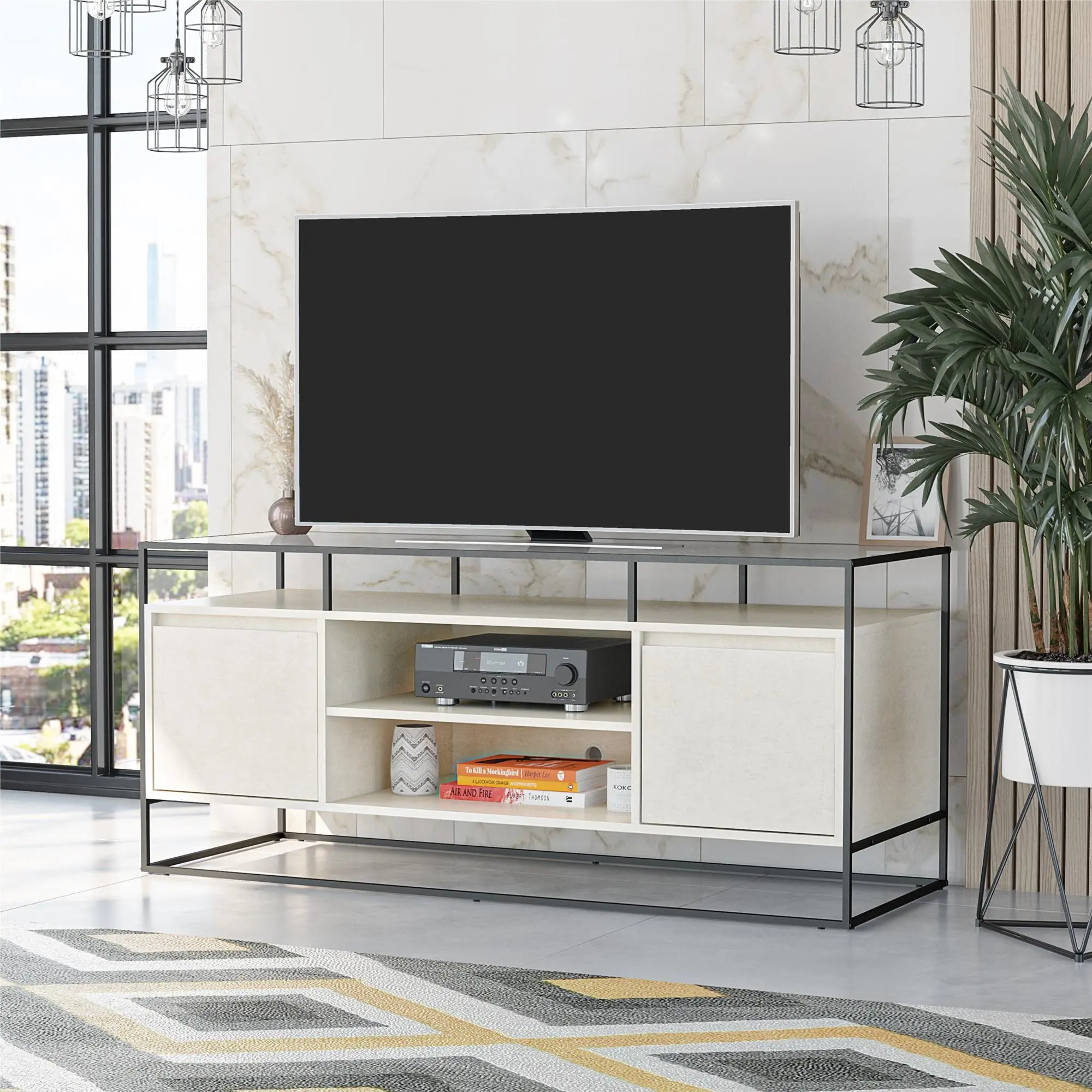 Camley White 54 TV Stand